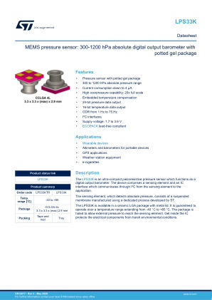 LPS33K datasheet cover page