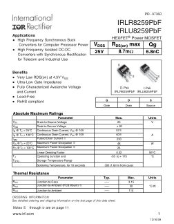 IRLR8259 datasheet cover page