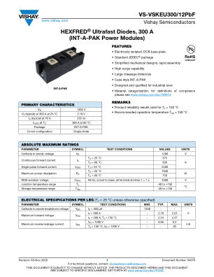 VS-VSKEU30012PBF datasheet cover page
