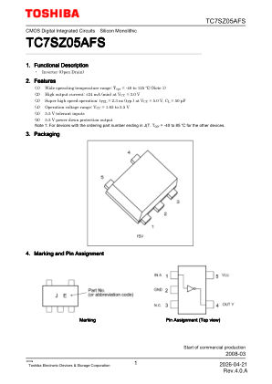 TC7SZ05AFS datasheet cover page