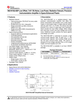 INA1H182-SEP datasheet cover page