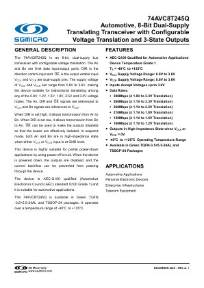 74AVC8T245Q datasheet cover page