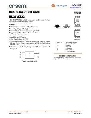 NL27WZ32 数据手册首页