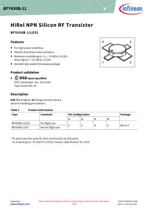 BFY650B-11-P datasheet cover page