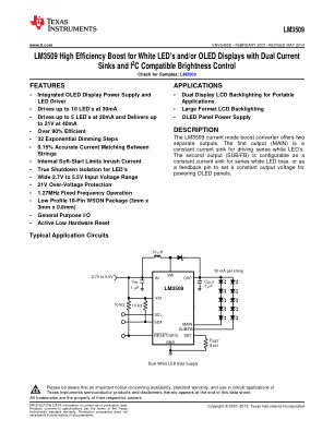 LM3509 datasheet cover page