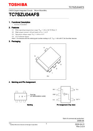 TC7SZU04AFS datasheet cover page