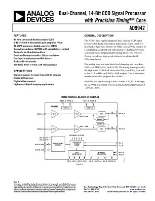 AD9942 datasheet cover page