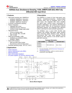 ADS9229 datasheet cover page