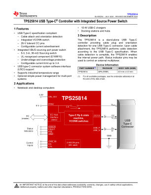 TPS25814 数据手册首页