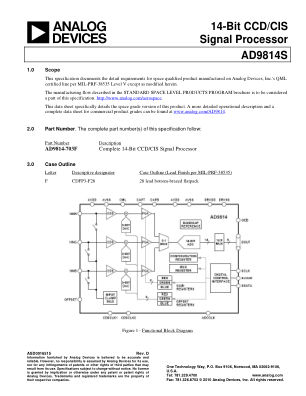 AD9814S 数据手册首页