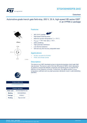 STGH30H65DFB-2AG datasheet cover page