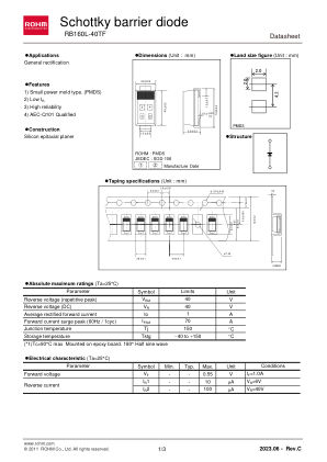 RB160L-40TF datasheet cover page