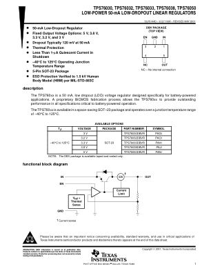 TPS760 数据手册首页