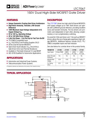 LTC7067 datasheet cover page
