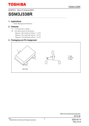 SSM3J338R datasheet cover page