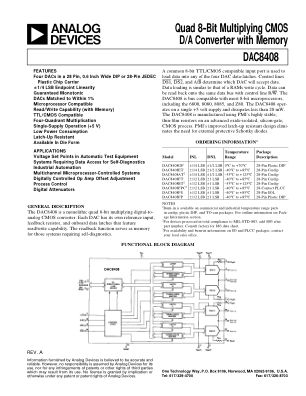 DAC8408 datasheet cover page