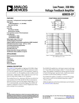 AD8039-EP 数据手册首页
