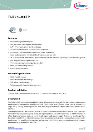 TLE94104EP datasheet cover page