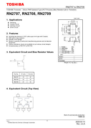 RN2709 datasheet cover page