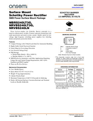 MBRS240LT3 datasheet cover page