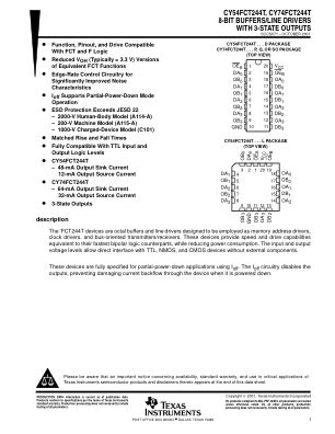 CY74FCT244T 数据手册首页