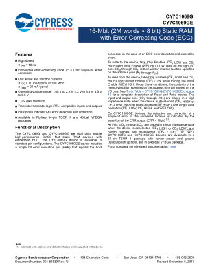 CY7C1069G datasheet cover page