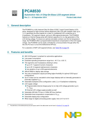 PCA8530 datasheet cover page