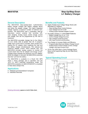MAX1870A datasheet cover page