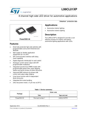L99CL01XP 数据手册首页