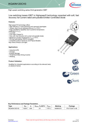 IKQ40N120CH3 数据手册首页