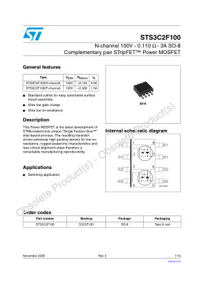 STS3C2F100 datasheet cover page