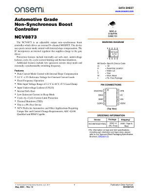 NCV8873 datasheet cover page