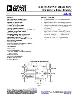AD9265 数据手册首页
