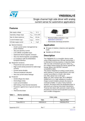 VN5050AJ-E datasheet cover page