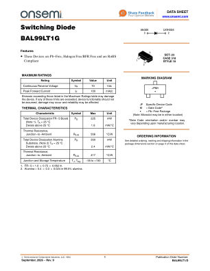 BAL99LT1 数据手册首页
