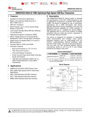 SN65HVDA1040A-Q1 datasheet cover page