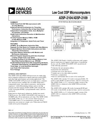 ADSP-2104 数据手册首页