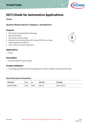 IDC66D75H8A datasheet cover page