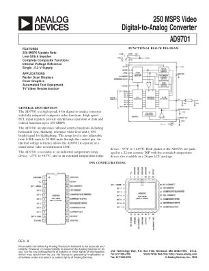 AD9701 数据手册首页