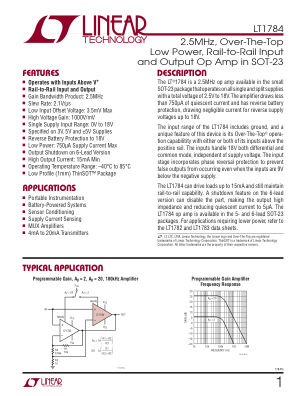 1784FA datasheet cover page