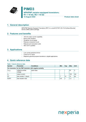 PIMD3F datasheet cover page