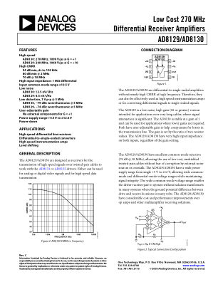 AD8129 数据手册首页