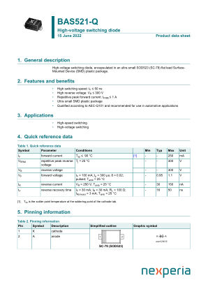 BAS521-QX datasheet cover page