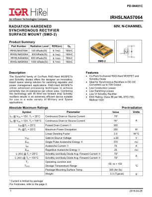IRHSLNA57064 datasheet cover page