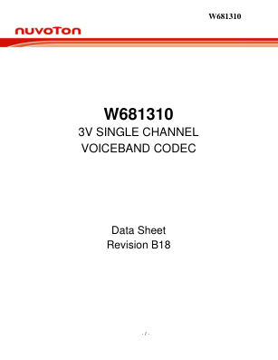 W681310 datasheet cover page