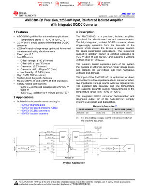 AMC3301-Q1 数据手册首页