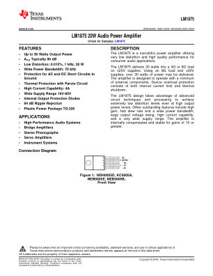 LM1875 datasheet cover page