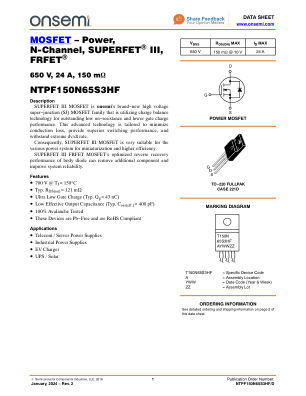 NTPF150N65S3HF 数据手册首页