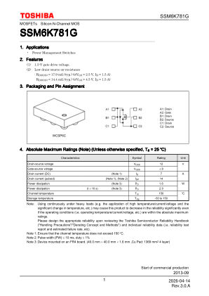 SSM6K781G datasheet cover page