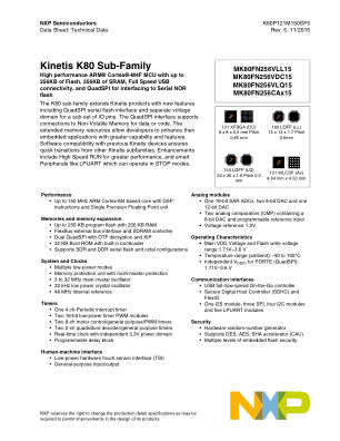 K80P121M150SF5 数据手册首页